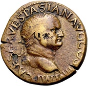Dupondius - Vespasian ROMA S C; Roma obverse image