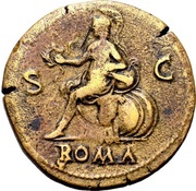 Dupondius - Vespasian ROMA S C; Roma, Rome, 71 reverse image