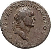 Dupondius - Vespasian ROMA S C; Roma obverse image