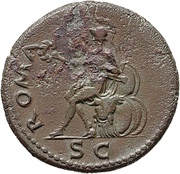 Dupondius - Vespasian ROMA S C; Roma, Rome, 71 reverse image