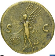 Dupondius - Vespasian S C; Victory, Rome, 71 reverse image