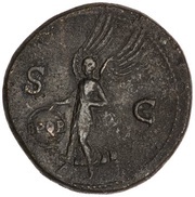 Dupondius - Vespasian S C; Victory, Rome, 71 reverse image