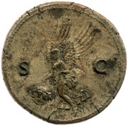 Dupondius - Vespasian S C; Victory, Rome, 71 reverse image
