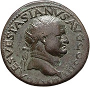 Dupondius - Vespasian VICTORIA NAVALIS S C; Victory obverse image