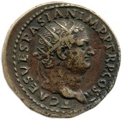 Dupondius - Titus ROMA S C; Roma obverse image
