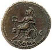 Dupondius - Titus ROMA S C; Roma, Rome, 72 reverse image
