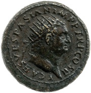 Dupondius - Titus ROMA VICTRIX S C; Roma and Victory obverse image