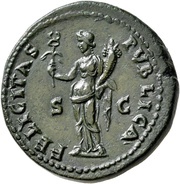 Dupondius - Titus FELICITAS PVBLICA S C; Felicitas, Rome, 72 reverse image