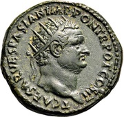 Dupondius - Titus ROMA S C; Roma obverse image
