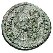 Dupondius - Titus ROMA VICTRIX S C; Roma and Victory, Rome, 72 reverse image