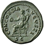 Dupondius - Titus CONCORDIA AVGVSTI S C; Concordia, Rome, 72 reverse image