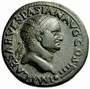 Dupondius - Vespasian FORTVNAE REDVCI S C; Fortuna obverse image