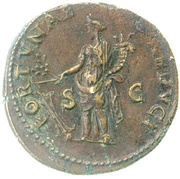 Dupondius - Vespasian FORTVNAE REDVCI S C; Fortuna, Rome, 72 reverse image
