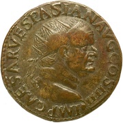 Dupondius - Vespasian PAX AVG S C; Pax obverse image