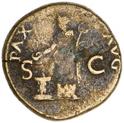 Dupondius - Vespasian PAX AVG S C; Pax, Rome, 72 reverse image