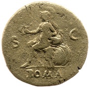 Dupondius - Vespasian ROMA S C; Roma, Rome, 72 reverse image