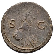 Dupondius - Vespasian S C; Victory, Rome, 72 reverse image