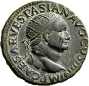 Dupondius - Vespasian VICTORIA NAVALIS S C; Victory obverse image