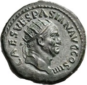 Dupondius - Vespasian PAX AVGVSTA S C; Pax obverse image