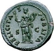 Dupondius - Titus FELICITAS PVBLICA S C; Felicitas, Rome, 72-73 reverse image