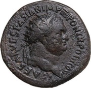 Dupondius - Titus ROMA VICTRIX S C; Roma and Victory obverse image