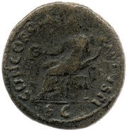 Dupondius - Vespasian CONCORDIA AVGVSTI S C; Concordia, Rome, 73 reverse image