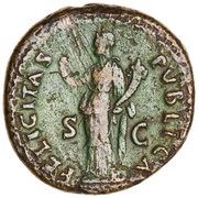 Dupondius - Vespasian FELICITAS PVBLICA S C; Felicitas, Rome, 73 reverse image