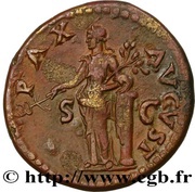 Dupondius - Vespasian PAX AVGVST S C; Pax, Rome, 73 reverse image