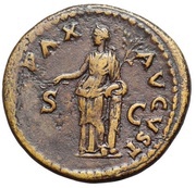 Dupondius - Titus PAX AVGVST S C; Pax, Rome, 73 reverse image