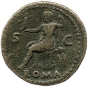 Dupondius - Titus ROMA S C; Roma and Victory, Rome, 73 reverse image