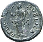Dupondius - Domitian FELICITAS PVBLICA S C; Felicitas, Rome, 73-74 reverse image