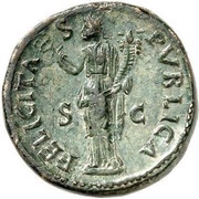 Dupondius - Domitian FELICITAS PVBLICA S C; Felicitas, Rome, 73-74 reverse image