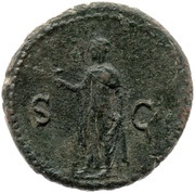 Dupondius - Domitian S C; Spes, Rome, 73-74 reverse image