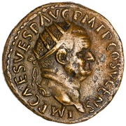 Dupondius - Vespasian FELICITAS PVBLICA S C; Felicitas obverse image