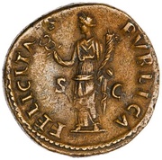 Dupondius - Vespasian FELICITAS PVBLICA S C; Felicitas, Rome, 74 reverse image