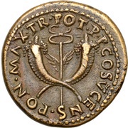 Dupondius - Vespasian PON MAX TR POT P P COS V CENS, Rome, 74 reverse image