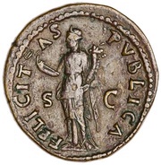Dupondius - Vespasian FELICITAS PVBLICA S C; Felicitas, Rome, 75 reverse image