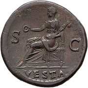 Dupondius - Vespasian VESTA S C; Vesta, Rome, 75 reverse image
