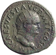 Dupondius - Vespasian VESTA S C; Vesta obverse image