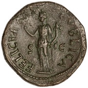 Dupondius - Domitian FELICITAS PVBLICA S C; Felicitas, Rome, 76-77 reverse image