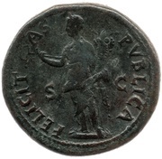 Dupondius - Vespasian FELICITAS PVBLICA S C; Felicitas, Rome, 77-78 reverse image