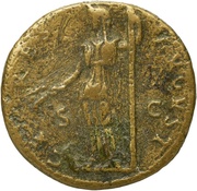 Dupondius - Titus CERES AVGVST S C; Ceres, Rome, 77-78 reverse image