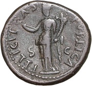 Dupondius - Domitian FELICITAS PVBLICA S C; Felicitas, Rome, 77-78 reverse image