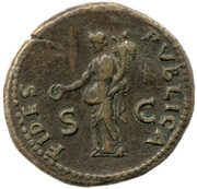 Dupondius - Vespasian FIDES PVBLICA S C; Fides, Rome, 77-78 reverse image