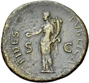 Dupondius - Vespasian FIDES PVBLICA S C; Fides, Rome, 77-78 reverse image