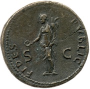 Dupondius - Vespasian FIDES PVBLICA S C; Fides, Rome, 77-78 reverse image