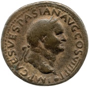 Dupondius - Vespasian FORTVNAE REDVCI S C; Fortuna obverse image