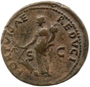 Dupondius - Vespasian FORTVNAE REDVCI S C; Fortuna, Rome, 77-78 reverse image