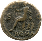 Dupondius - Vespasian ROMA S C; Roma, Rome, 77-78 reverse image