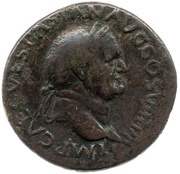Dupondius - Vespasian ROMA S C; Roma and Victory obverse image